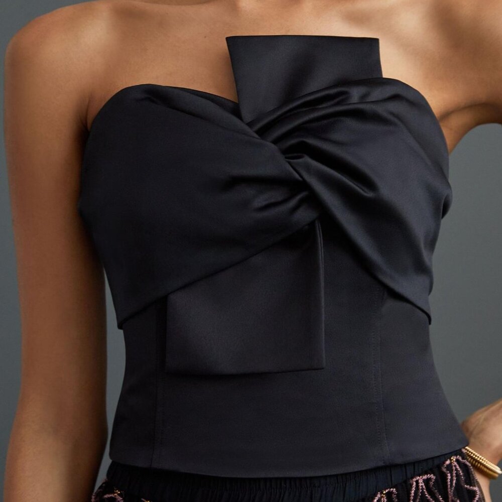 NWT Anthropologie Satin Bow-tie Top by Porridge